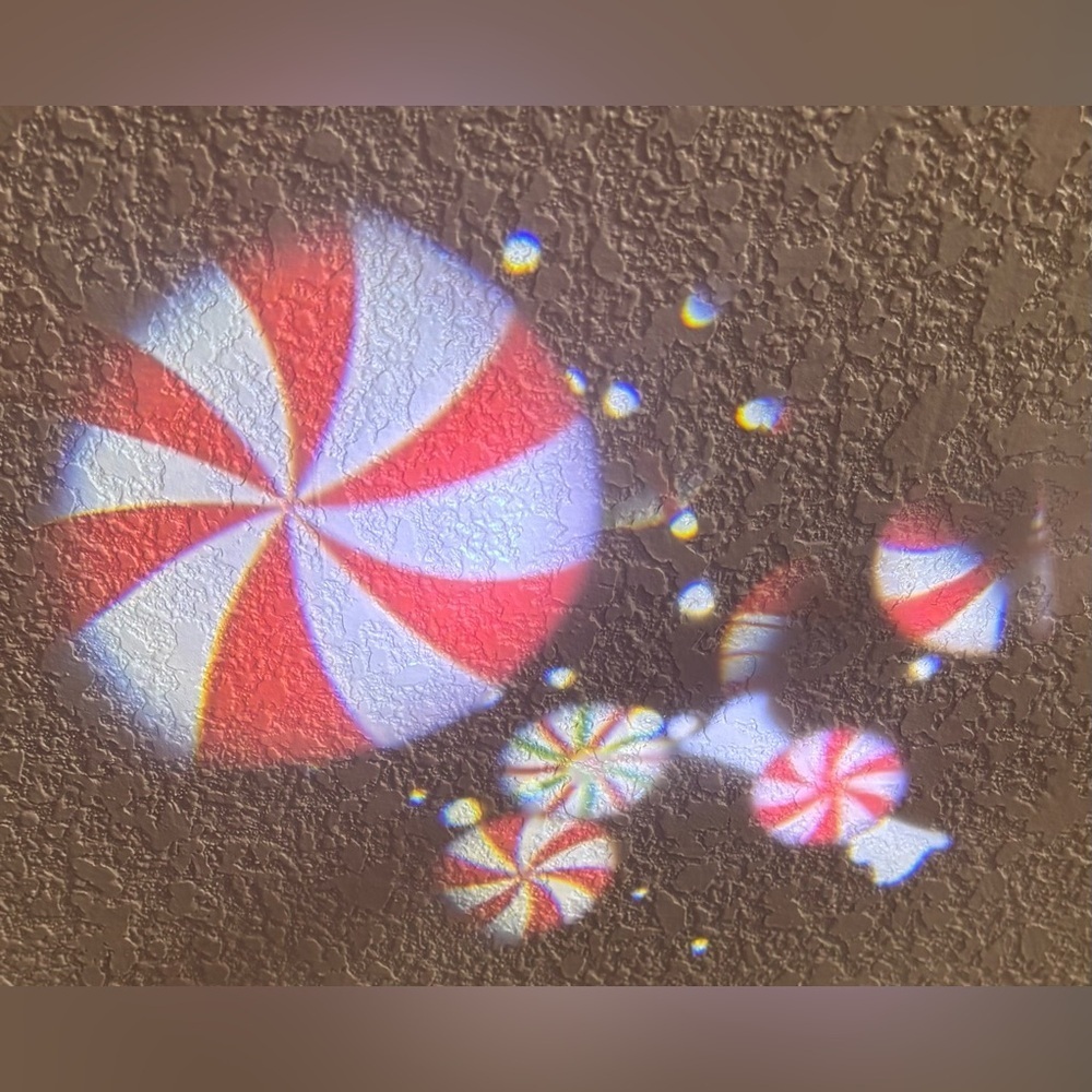 lightshow projection swirling pepperments swirling storm of peppermint candy NEW